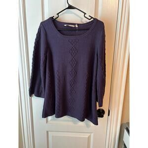 Soft Surroundings Purple Silk Cashmere Blend Sweater M